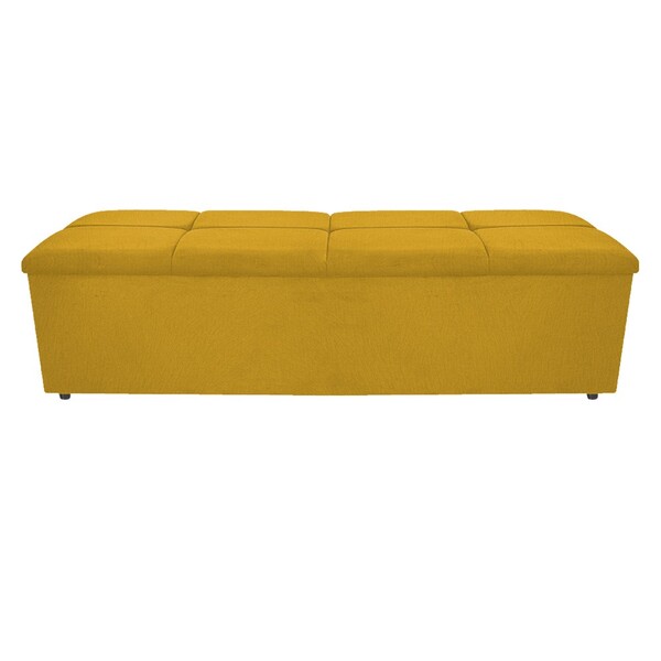 Calçadeira Munique 160 Cm Queen Size Suede Amarelo - Amarena