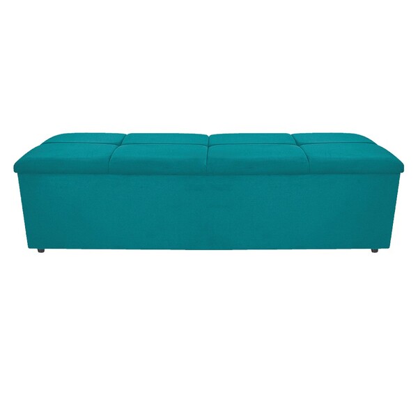 Calçadeira Munique 160 Cm Queen Size Suede Azul Turquesa - Am