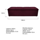 Calçadeira Munique 160 Cm Queen Size Suede Bordô - Amarena Mó