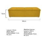 Calçadeira Munique 195 Cm King Size Suede Amarelo - Amarena M