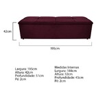Calçadeira Munique 195 Cm King Size Suede Bordô - Amarena Móv