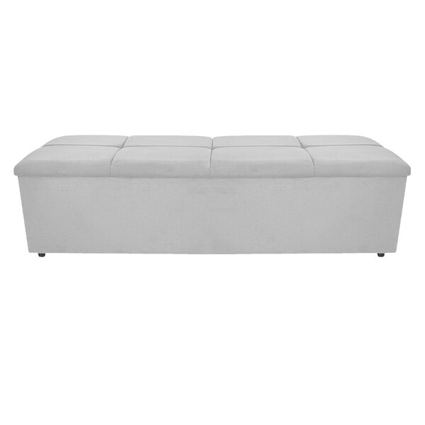 Calçadeira Munique 195 Cm King Size Suede Branco - Amarena Mó