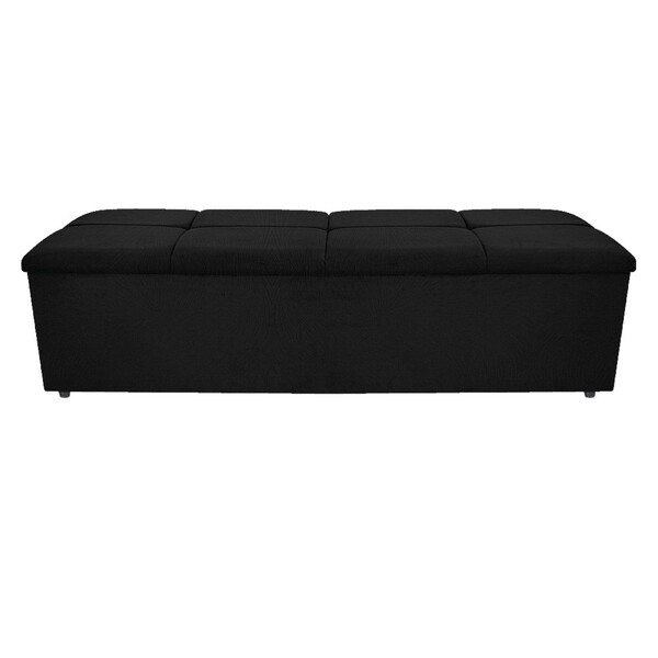 Calçadeira Munique 195 Cm King Size Suede Preto - Amarena Móv