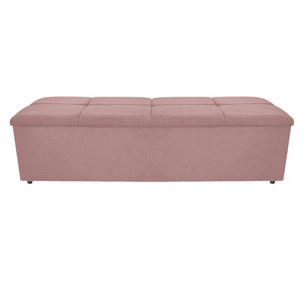 Calçadeira Munique 195 Cm King Size Suede Rosê - Amarena Móve