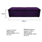 Calçadeira Munique 195 Cm King Size Suede Roxo - Amarena Móve