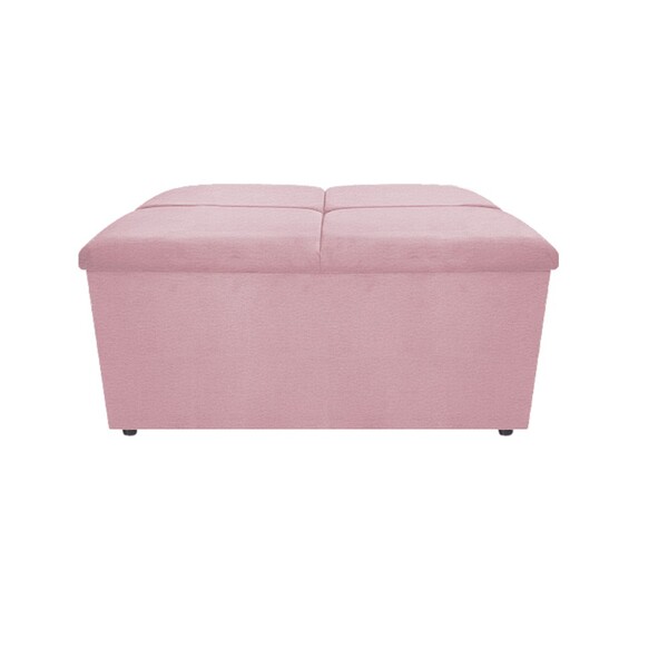 Calçadeira Munique 90 Cm Solteiro Corano Rosa Bebê - Amarena