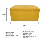 Calçadeira Munique 90 Cm Solteiro Suede Amarelo - Amarena Móv