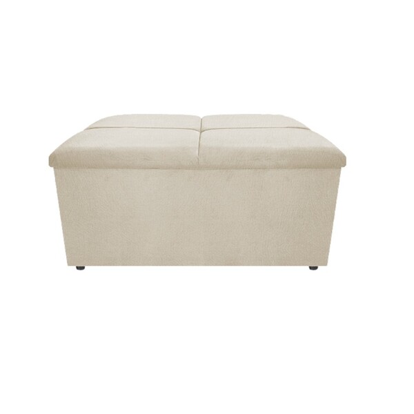Calçadeira Munique 90 Cm Solteiro Suede Bege - Amarena Móveis