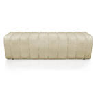 Calçadeira Olivia Queen 160 Cm Veludo Off White Trabalhado A1