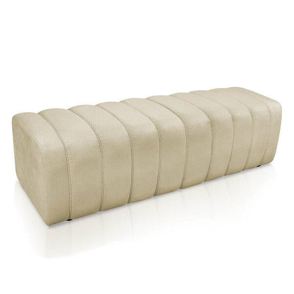 Calçadeira Olivia Queen 160 Cm Veludo Off White Trabalhado A1