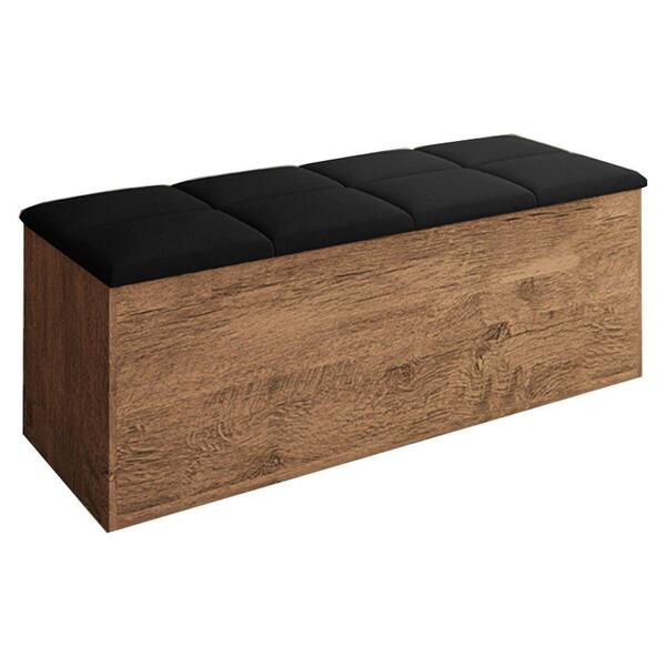 Calçadeira Para Cama Box De Casal Castanho Preto