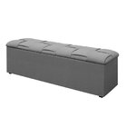 Calçadeira Para Cama Casal Ravena 140cm Cinza
