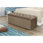 Calçadeira Para Cama De Casal Lotus 1,40 Suede Marrom Taupe
