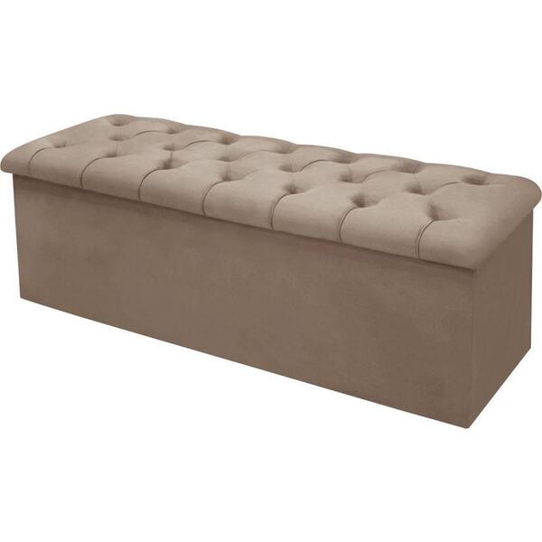 Calçadeira Queen Estofada Lotus Helanca Areia - Simbal