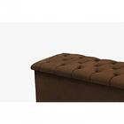 Calçadeira Queen Estofada Lotus Linho Marrom - Simbal