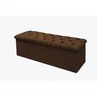 Calçadeira Queen Estofada Lotus Linho Marrom - Simbal