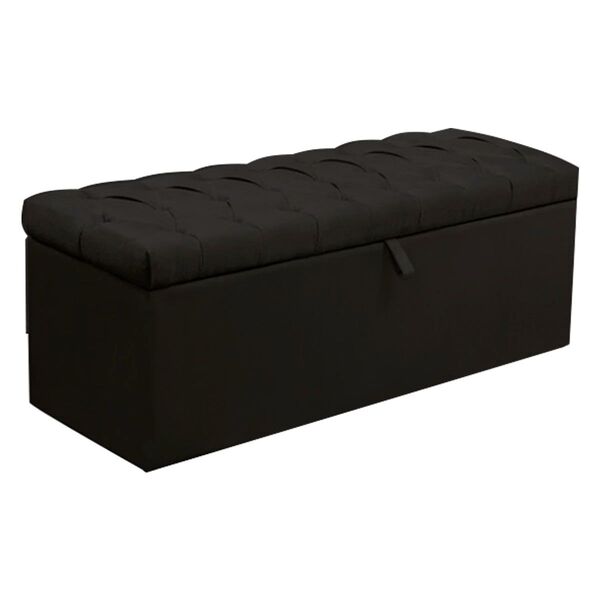 Calçadeira Recamier Baú 140 Cm Itália Suede Preto