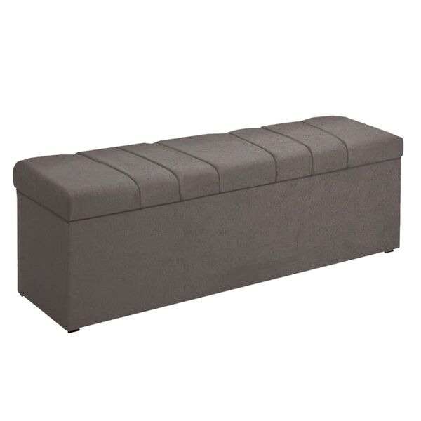 Calçadeira Recamier Baú 140 Cm Kiara Suede Cinza
