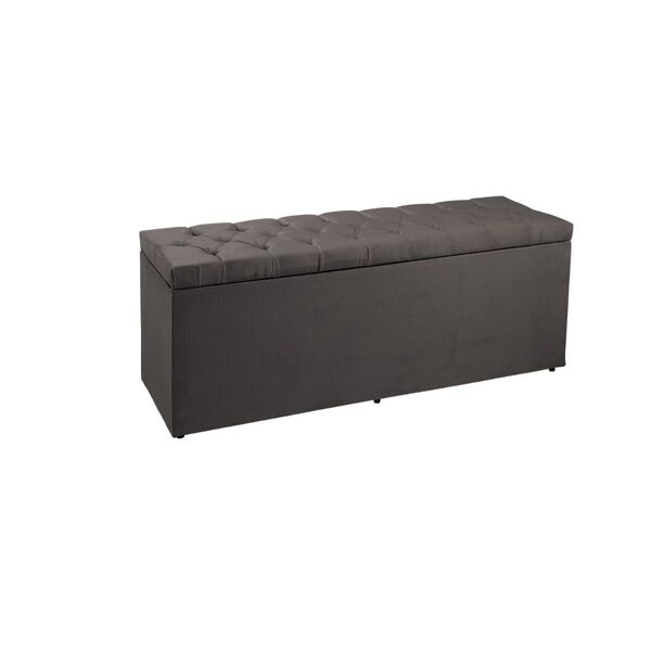 Calçadeira Recamier Baú 140 Cm Madri Suede Cinza