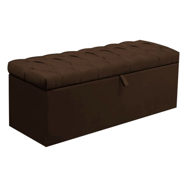 Calçadeira Recamier Baú 190 Cm Itália Suede Marrom