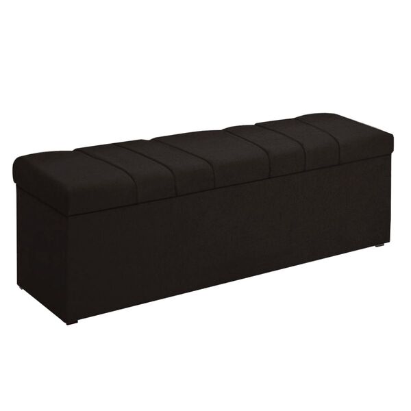 Calçadeira Recamier Baú 190 Cm Kiara Suede Preto