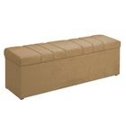 Calçadeira Recamier Baú 90 Cm Kiara Suede Bege