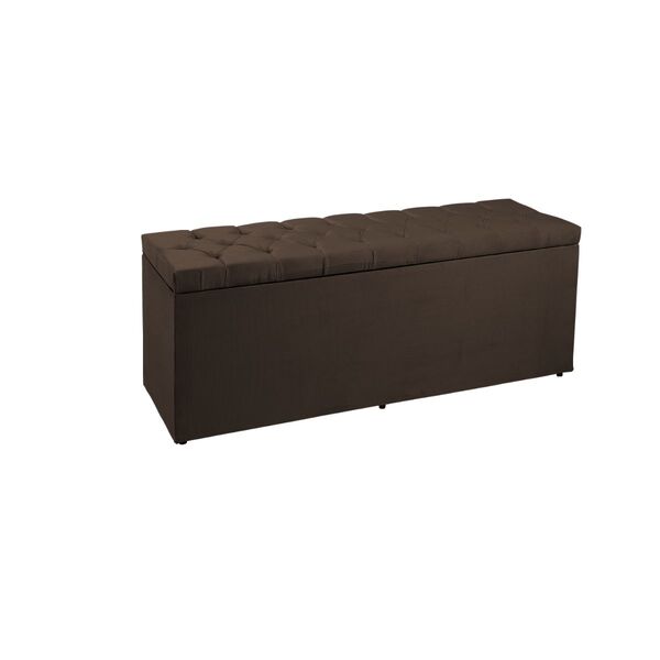 Calçadeira Recamier Baú 90 Cm Madri Suede Marrom