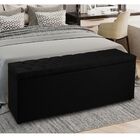 Calçadeira Recamier Baú 90 Cm Madri Suede Preto