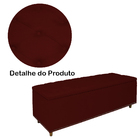 Calçadeira Recamier Baú Casal 140cm Diana Suede Bordô - Ds Es