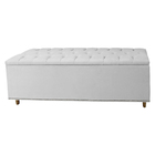 Calçadeira Recamier Baú Casal 140cm Diana Suede Branco - Ds E