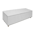 Calçadeira Recamier Baú Casal 140cm Diana Suede Branco - Ds E