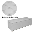 Calçadeira Recamier Baú Casal 140cm Diana Suede Branco - Ds E