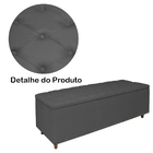 Calçadeira Recamier Baú Casal 140cm Diana Suede Cinza - Ds Es
