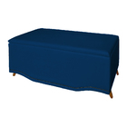 Calçadeira Recamier Baú Casal 140cm Greta Suede Azul Marinho