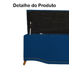 Calçadeira Recamier Baú Casal 140cm Greta Suede Azul Marinho