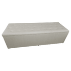 Calçadeira Recamier Baú Casal 140cm Juliana Suede Bege - Ds E