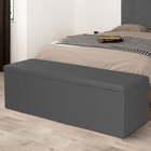 Calçadeira Recamier Baú Casal 1 40m Berlim Suede Cinza - Pall