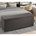 Calçadeira Recamier Baú Casal 1 40m Madrid Suede Cinza - Pall