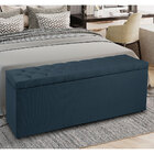 Calçadeira Recamier Baú Casal 1 40m Madrid Suede - Pallazio -