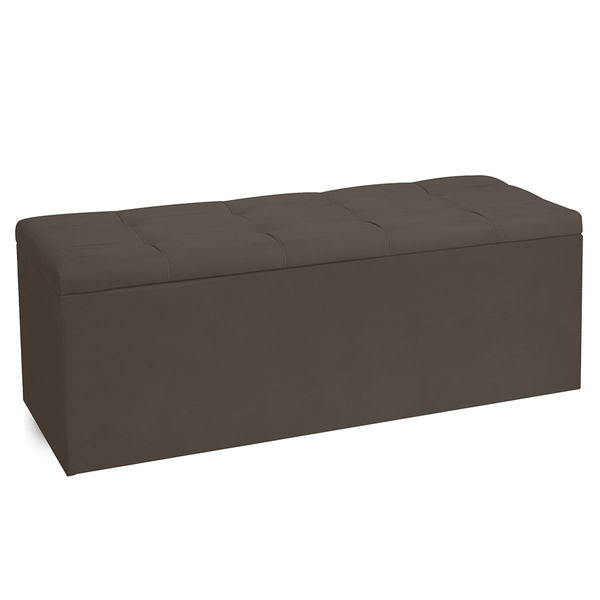 Calçadeira Recamier Baú Casal 1 40m Roma Suede - Pallazio - M