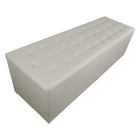 Calçadeira Recamier Baú Casal Queen 160cm Juliana Suede Bege