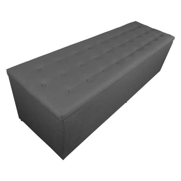 Calçadeira Recamier Baú Casal Queen 160cm Juliana Suede Cinza