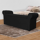 Calçadeira Recamier Baú Casal Super King 195cm Cancun Suede C