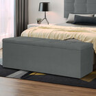Calçadeira Recamier Baú King 1 95m Roma Suede Cinza - Pallazio