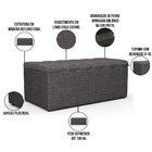 Calçadeira Recamier Baú Para Cama Box Solteiro Dália 100x50 C