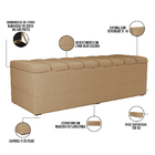 Calçadeira Recamier Baú Para Cama De Casal Dália 140x50 Cm W0