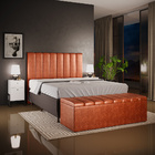 Calçadeira Recamier Baú Para Cama De Casal Dália 140x50 Cm W0