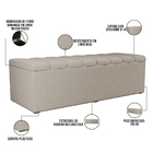 Calçadeira Recamier Baú Para Cama De Casal King  Dália 195x50