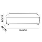 Calçadeira Recamier Baú Queen 1 60m Madrid Suede Azul Marinho