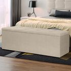 Calçadeira Recamier Baú Queen 1 60m Roma Suede - Pallazio - B